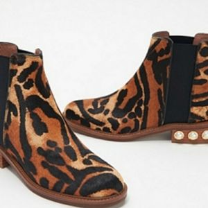 🦓🐆🐅Louise et Cie Vinn3 Zeopard Pearl Studded Booties🦓🐆🐅